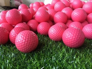 ゴルフ練習ボール　ゴルフボール PU 練習用 室内練習用ゴルフボール　柔らかいので安全　ウレタン製 60個セット ピンク