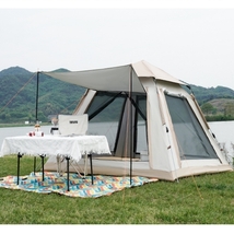 テント ワンタッチテント ワンタッチ式 キャンプ　簡単設営 窓口あり　通気性抜群　210D　二重防水 防風 UVカット　UPF50+ 　3~4人用テント_画像6
