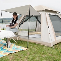 テント ワンタッチテント ワンタッチ式 キャンプ　簡単設営 窓口あり　通気性抜群　210D　二重防水 防風 UVカット　UPF50+ 　3~4人用テント_画像7