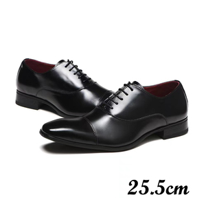 ビジネスシューズ　ドレスシューズ　ハイカット　通勤　メンズ靴　紳士靴　男 シューズ　PU 革靴 黒 25.5cm