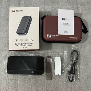 【美品】SAN ZANG MASTER LM2038 10IN1 M.2 SSD USB ハブ M.2 SSD 外付けケース付きUSB C ドッキングステーション 10Gbps高速転送 PD100W