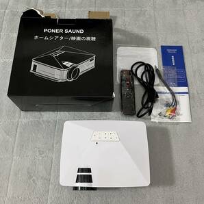 【美品・通電確認済】PONER SAUND LM2956 プロジェクター Wifi 小型 家庭用 6500lm 1080Pフル HD 対応 スピーカー内蔵 携帯電話無線/有線の画像1