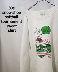 Vintage snow shoe softball tournament sweat shirt 80s スノーシュー ソフトボール大会 ラグラン スウェット カナダ製 ビンテージ