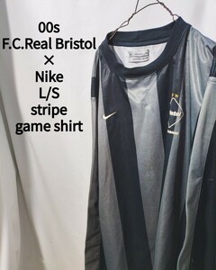 F.C. -REAL Bristol × Nike L/S Стрипевая игра рубашка 00S F.C.R.B × Nike Stripe Patter