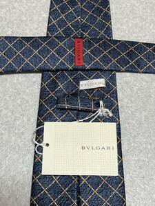 BVLGARI ブルガリ ネクタイ 青色系 新品 未使用 タグ付 格子柄