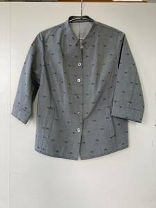 BURBERRY lady's jacket / size 13ABR(44) Burberry gray Logo total pattern * beautiful goods 