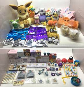 【0297】ポケットモンスター グッズまとめ ポケセン ぬいぐるみ デリバードのポンチョを着たピカチュウ フィギュア モンコレ 他 中古品