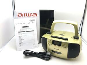 【9485】aiwa アイワ CDラジオカセットレコーダー CSD-45 ゴールド ラジカセ オーディオ機器 動作確認済み 中古品　