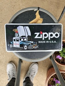 ブリキ看板 ジッポカー ZIPPO正規ライセンス品 廃盤 エンボスメタルサイン 絶版 アメリカン 雑貨 レトロ 車 ガレージ ビンテージ 壁飾り