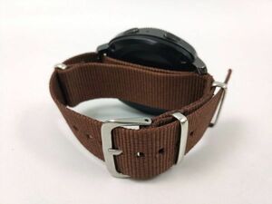 nato type nylon made military strap wristwatch cloth belt Brown 20mm
