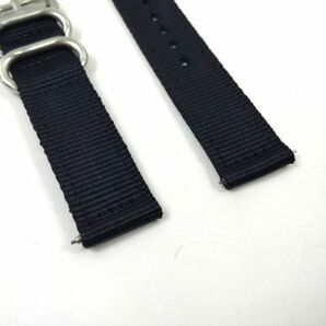 ナイロン製ミリタリーストラップ 交換用腕時計ベルト クイックリリース ブラック 18mmの画像3