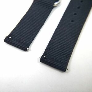 ナイロン製ミリタリーストラップ 交換用腕時計ベルト クイックリリース ブラック 18mmの画像4