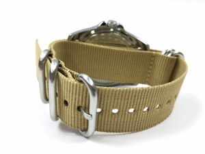  nylon made military strap wristwatch cloth belt nato type beige 22mm