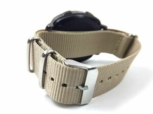  nylon made military strap nato type wristwatch cloth belt beige 18mm