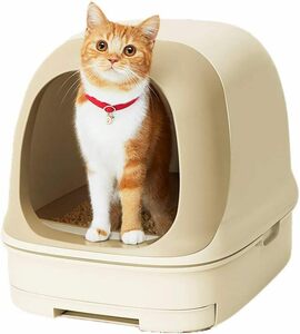 ニャンとも清潔トイレセット [約1か月分チップ・シート付] 猫用トイレ本体 ドームタイプ ライトベージュ