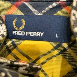 FRED PERRY フレッドペリー 千鳥格子柄 スウィングトップ ハリントンジャケット 裏地チェック Lサイズの画像3