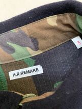 ハリウッドランチマーケット　H.R.REMAKE異素材ミックス　切替ウールカモ柄長袖シャツパッチワーク　Lサイズ_画像3