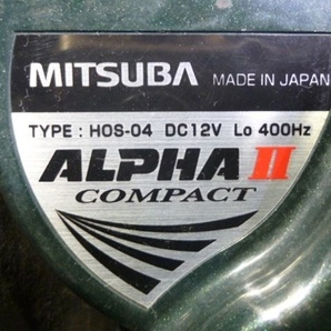 ★激安!☆MITSUBA ミツバ ALPHAII COMPACT アルファ2 コンパクト ホーン クラクション 12V 400Hz 480Hz 左右 HOS-04 動作OK / J2-223の画像3