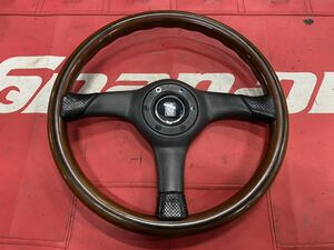 絶版超希少 当時物 美品 NA6CE NA8C ユーノス ロードスター NARDI ナルディ2000 type2 ダーク ウッド レザー パッド 36φ NB8C NB6C JA11