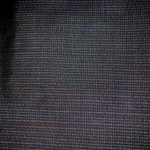 壱木1652 本絹純泥藍大島紬男着物羽織 裄69丈149К濃紺亀甲格子 ダーク色の画像3