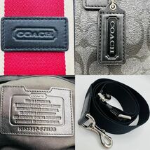 美品 大容量●コーチ 2way COACH トートバッグ ハンド ビジネス ショルダー A4 シグネチャー 肩掛け 斜め掛け レザー 黒 ブラック メンズ_画像10