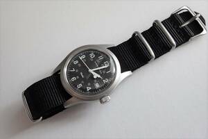 【オーバーホール済・完動・美品】HAMILTON Khaki Quarts ハミルトン カーキ クォーツ 黒ダイヤル