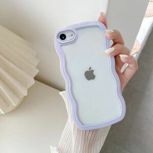 D在庫処分 紫 iPhone 7 iPhone8 ケース カバー 可愛い 女性 人気 アイフォン 保護 丈夫 頑丈 耐衝撃 裏面 透明 パープル Apple アップル