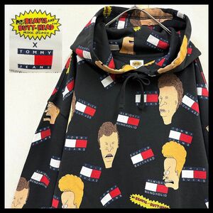 美品 TOMMY JEANS × Beavis & Butt-Headパーカー TOMMYパーカービーバス・アンド・バットヘッド