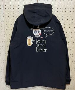 【L】WACKO MARIA JOINT AND BEER Cotton Nylon Jacket Black ワコマリア ジョイント ビール 刺繍 ジャケット マウンテンパーカー 黒 F427