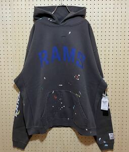 【M】 新品 GALLERY DEPT. LA RAMS Hoodie NFL Print Sweat ギャラリーデプト ラムズ プリント スウェット パーカー F429