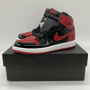 【21cm】 新品Nike PS Air Jordan 1 High OG Patent Bred ナイキ エアジョーダン1 ハイ パテントブレッド キッズ (AQ2664-063) F422