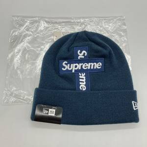 新品 Supreme New Era Cross Box Logo Beanie NAVY シュプリーム ニューエラ クロス ボックス ロゴ ビーニー F425