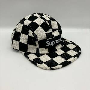 新品 19SS Supreme Checkerboard Boucle Camp Cap Black White シュプリーム チェッカーボード ブークレ キャンプ キャップ 白黒 F466