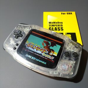 ゲームボーイアドバンス クリア ips液晶 サウンドアンプ内蔵 ガラススクリーンプロテクター付属 バックライト GBA #0221