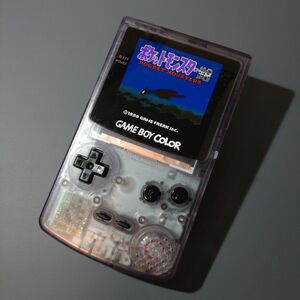 ゲームボーイカラー クリアパープル ips液晶 バックライト GBC IPS LCD #0375