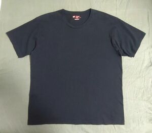 Hanes ヘインズ クルーネック Tシャツ JapanFit 5.3オンス ブラック XL