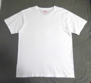 Hanes ヘインズ クルーネック Tシャツ JapanFit 5.3オンス ホワイト XL