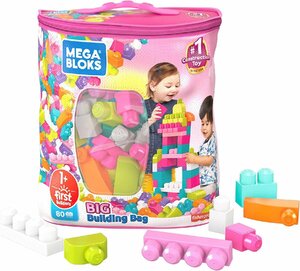 アウトレット品 未使用 メガブロック(MEGA BLOKS) 1才からのメガブロック たっぷり80個ブロックパック ピンク DCH62 4726