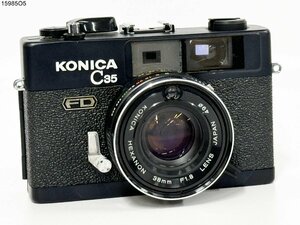 ★シャッターOK◎ KONICA コニカ C35 FD HEXANON 38mm F1.8 レンジファインダー フィルムカメラ ブラックボディ 15985O5-8