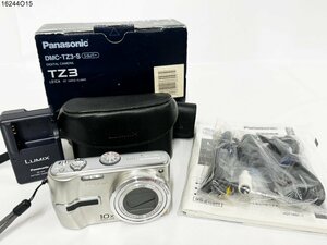 ★Panasonic パナソニック LUMIX ルミックス DMC-TZ3 シルバー コンパクト デジタルカメラ バッテリー有 ケース 説明書 箱付 16244O15-10