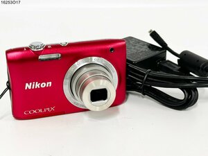★シャッターOK◎ Nikon ニコン COOLPIX クールピクス S2900 レッド コンパクト デジタルカメラ 16253O17-12