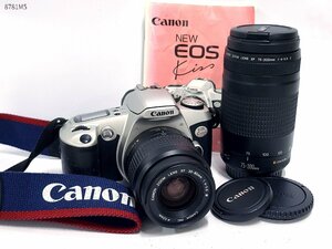 ★シャッターOK◎ Canon キャノン EOS Kiss ZOOM LENS EF 35-80mm 1:4-5.6 III 75-300mm 1:4-5.6II イオス 一眼レフフィルムカメラ8781M5-5