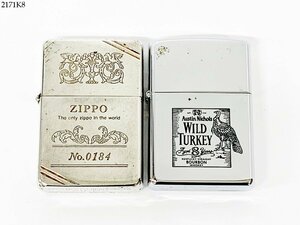 ★ジッポー The only zippo in the world 1989年 シリアルナンバー入り/WILD TURKEY ケースのみ シルバー オイルライター 喫煙具 2171K8-20