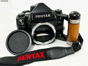 ★シャッターOK◎ PENTAX ペンタックス PENTAX 67Ⅱ 中判 フィルムカメラ ボディ 木製グリップ付 16352O5-10