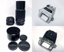 ★PENTAX SV ペンタックス Super-Takumar 1:1.8/55 1:4/200 一眼レフ フィルムカメラ ボディ レンズ フード レザーケース 8789M12-9_画像9