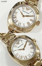 ★稼働品◎ EMPORIO ARMANI エンポリオアルマーニ AR-11038 クォーツ 2針 シェル文字盤 レディース 腕時計 6166H5-16_画像2