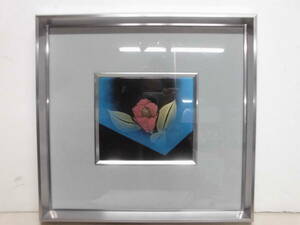 Art hand Auction 사진 8094 목칠액자 꽃 약. 31x29.5cm, 삽화, 그림, 다른 사람