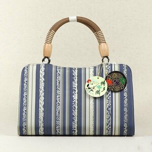 [ peace . pavilion ]SHH137 Hakata woven [. three .] obi ground use high class stylish bag lapis lazuli color 