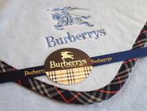 ☆未使用【BURBERRY バーバリー】日本製/綿ひざ掛け☆70㎝ｘ130㎝☆ライトブルー☆正規品☆_画像2