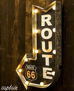 ルート66 Route66 LED看板 ネオン看板 ネオンサイン ネオンライト メタル看板 ブリキ看板 ウォールサイン レトロ アメリカン 西海岸 49